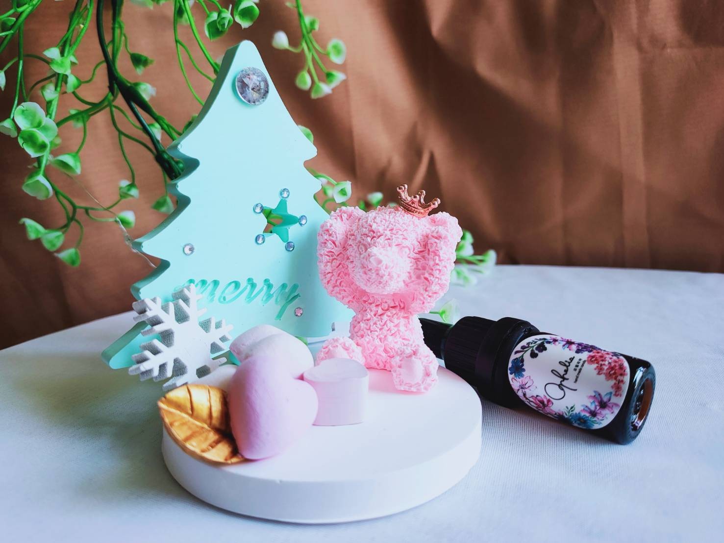 【聖誕香氛夜】聖誕擴香擺飾－聖誕樹小熊(贈5ml韓國進口香氛)
