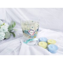 【禮物首選】歐式花藝燭台(含茶蠟一顆)-淺藍玫瑰