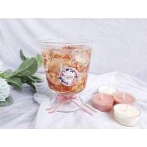 【禮物首選】歐式花藝燭台(含茶蠟一顆)-白玫瑰