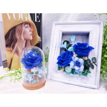 【香氛禮品】永生擴香花框擺飾-藍寶石